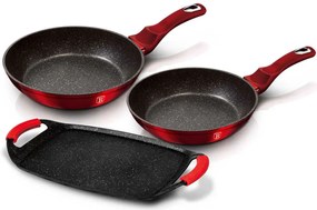 3 aluminiowe patelnie z powłoką granitową B3-L96