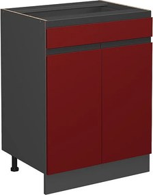 Szafka dolna do kuchni czerwony 60x46x81.6 r-line