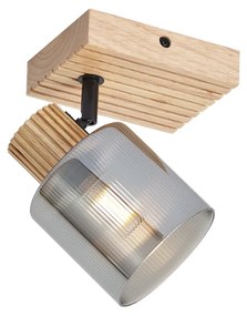 Smart spot hout met smoke glas draai- en kantelbaar incl. Wifi G45 - Gracy