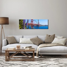 Obraz - Most Golden Gate, San Francisco (z zegarem) (90x30 cm)