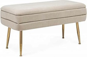 Beżowa ławka do przechowywania 80x38x42 cm - PAVLINA