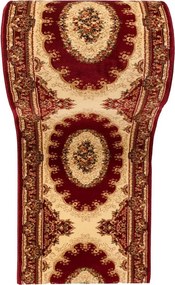 Czerwony elegancki chodnik w kwiatowy wzór W1-F39