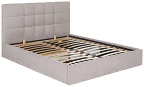 Łóżko ze skrzynią 180 x 200 cm - Tkanina - Beżowy - ELIAVA Pascala Morabito