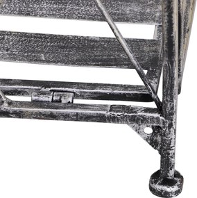 Outsunny Metalowy Regał na Kwiaty 3 Poziomy Składany Stojak na Rośliny Design Ogrodowy Srebrny 44x25x96cm | Aosom PL