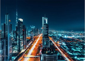 Obraz na szkle  - Noc w Dubaju (70x50 cm)