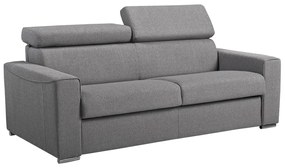 Kanapa 3-osobowa rozkładana express VIZIR z tkaniny – Kolor szary – Powierzchnia do spania 140 cm – Materac 14 cm