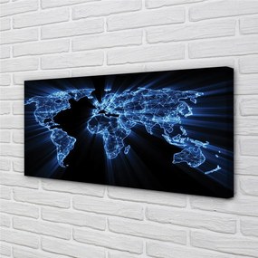 Fotoobraz na płótnie Niebieska Mapa Świata