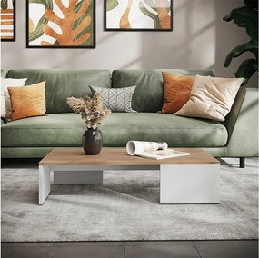 Stolik kawowy biały/złoty dąb 90x50x21.4 hardi