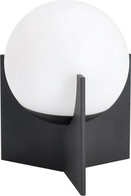 Czarna metalowa lampa stołowa LED ze ściemniaczem z plastikowym kloszem (wysokość 16 cm) Cardamom – Bizzotto