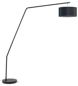 Czarna lampa stojąca z tekstylnym kloszem (wysokość 221,5 cm) Ciana – Kave Home