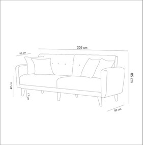 Sofa rozkładana Aria ciemnoszara