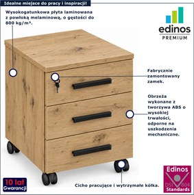 Mobilny kontenerek z szufladami na kluczyk dąb artisan N9-M47
