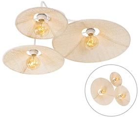 Designerski Kinkiet / Lampa scienna biały z 3 lampkami z tkaniny - JaneDesignerski Oswietlenie wewnetrzne