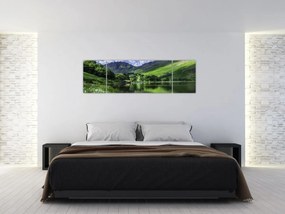 Obraz - Krajobraz z jeziorem (170x50 cm)