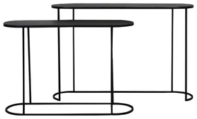 Czarne metalowe konsole zestaw 2 szt. 28x118 cm Bocov – Light &amp; Living