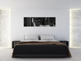 Abstrakcyjny obraz - zielone kulki (170x50 cm)