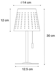 Zewnetrzna Zewnętrzna lampa stołowa zielona z 3-stopniowym ściemnianiem LED, akumulatorem i energią słoneczną - FerreDesignerski Oswietlenie zewnetrzne