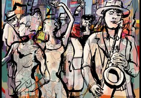 Fototapeta - Jazzowa noc (196x136 cm)