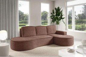 Narożnik MOLLY Prawostronny z funkcją spania, wolnostojący tkanina ABRIAMO 12 Miedziany