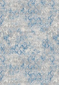 Niebiesko-szary dywan w nowoczesną kratkę B6-N79