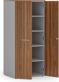 Szafa biurowa z drzwiami PRIMO GRAY, 1781 x 800 x 600 mm, szary/orzech