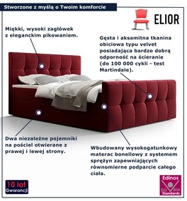 Czerwone welurowe łóżko pikowane z pojemnikiem 6 rozmiarów R7-A29