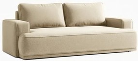 Sofa z Funkcją Spania CAMELIA Beżowa Boucle Japandi