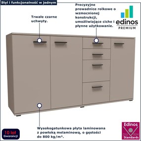 Kaszmirowa duża komoda z szufladami i półkami A3-W15