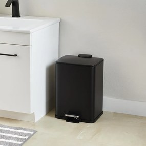 Metalowy kosz na śmieci DELTA, czarny, 20 l