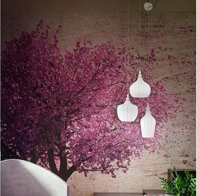 Cleofe lampa wisząca z białego szkła i mosiądzu, 3XE27 max 60 W, styl vintage, IP20