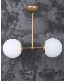 Lampa wisząca w biało-złotym kolorze ze szklanym kloszem ø 15 cm Seagull – Squid Lighting