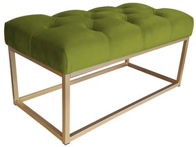 Ławka CHESTERFIELD LOFT podstawa złota pufa podnóżek BL75