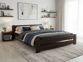 Łóżko Laura 140 x 200 cm, orzech Stelaż: Ze stelażem listwowym rolowanym, Materac: Materac Deluxe 10 cm