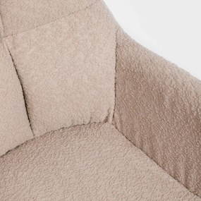Fotel obrotowy SEENSA beżowy w tkaninie TEDDY  HOMLA