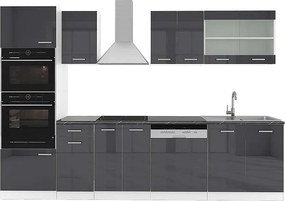 Aneks kuchenny antracytowy wysoki połysk/biały 300x60x81.6 r-line