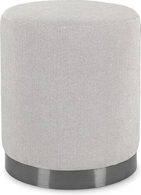 Jasnoszara pufa z tkaniny z metalowym pierścieniem - ERNESTINE