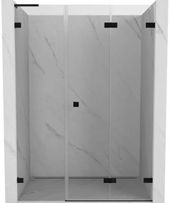 Mexen Lunar-F L drzwi prysznicowe składane prawe 145 cm, transparent, czarne - 836SL-145-050-70-00-P