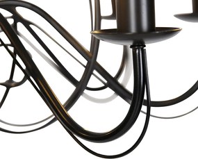 Klasyczny żyrandol czarny 8-świateł - Giuseppe