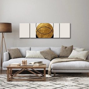 Obraz - Abstrakcja złoto-biała N⁰2 (170x50 cm)