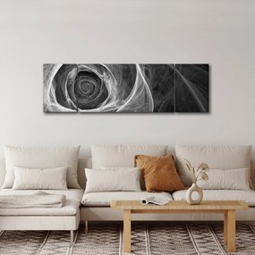 Obraz - Abstrakcyjna róża czarno-biała (170x50 cm)