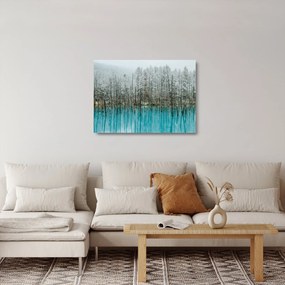 Obraz na szkle - Turkusowy staw, Biei, Japonia (70x50 cm)