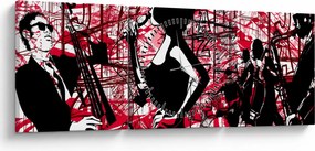 Obraz - Jazz (z zegarem) (90x30 cm)