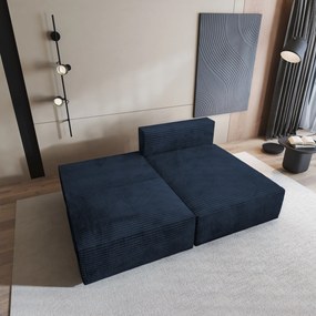 Masseno Narożnik FIORO z funkcją spania i pojemnikiem na pościel Narozniki L, Rozkładana sofa - Niebieski, TILIA 77