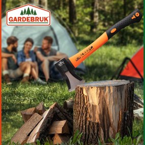 Zestaw siekier TOMS, siekiera i rozłupywacz, 2 sztuki, czarna/pomarańczowa Gardebruk