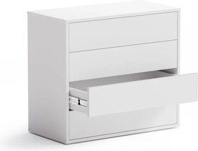 Biurowa komoda z szufladami BLOCK, 800 × 400 × 710 mm, 4 szuflady, biały