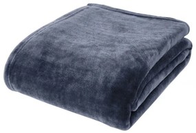 Ciemnoniebieski koc z mikropluszu 130x170 cm Raschel Velvet – Catherine Lansfield