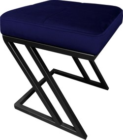 Pufa ZETA tkanina Welur loft ławka podnóżek metal : Kolor Stelaża - Czarny , Kolor tkaniny - VELVET - MG16, Typ tkaniny - Velvet
