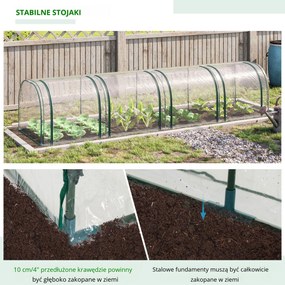 Outsunny Szklarnia z folii z drzwiami, grządka wczesna, stal PVC