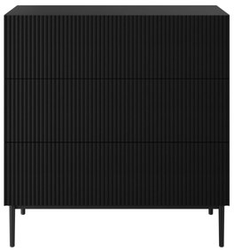 Komoda z szufladami Nicole 100 cm - czarny mat / czarne nóżki