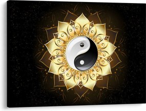 Obraz - Złoty Yin-Yang (70x50 cm)
